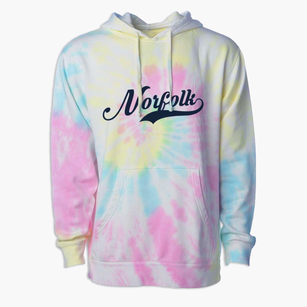 Norfolk Massachusetts Vintage Team Premium Tie-Dye Hoodie