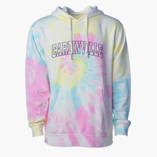 Carlinville Illinois Trendy Block Premium Tie-Dye Hoodie
