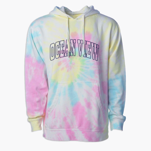 Ocean View Delaware Trendy Block Premium Tie-Dye Hoodie