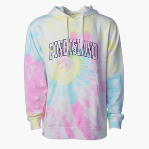 Pine Island Florida Trendy Block Premium Tie-Dye Hoodie