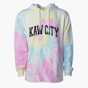 Kaw City Oklahoma Varsity Premium Tie-Dye Hoodie