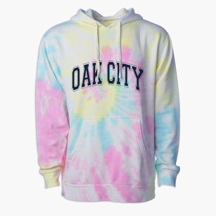 Oak City North Carolina Varsity Premium Tie-Dye Hoodie