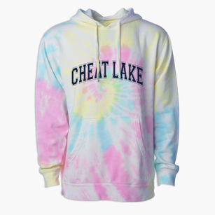 Cheat Lake West Virginia Varsity Premium Tie-Dye Hoodie