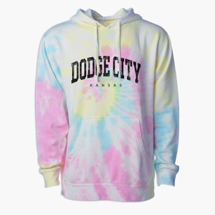 Dodge City Kansas Urban Vibe Premium Tie-Dye Hoodie