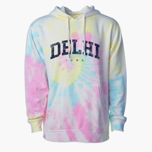 Delhi Iowa Urban Vibe Premium Tie-Dye Hoodie