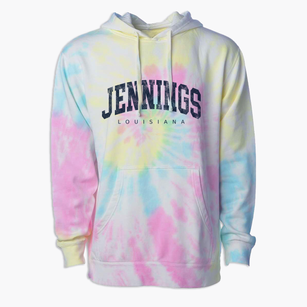 Jennings Louisiana Urban Vibe Premium Tie-Dye Hoodie