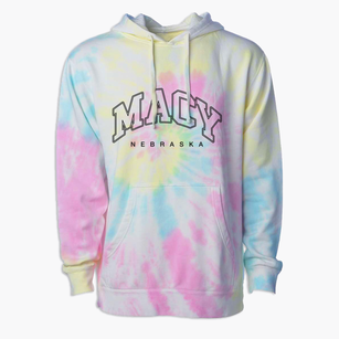 Macy Nebraska Inline Premium Tie-Dye Hoodie