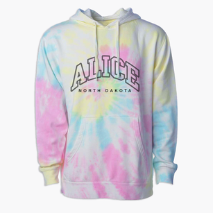 Alice North Dakota Inline Premium Tie-Dye Hoodie
