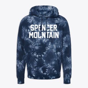 Spencer Mountain North Carolina Classic Block Premium Tie-Dye Hoodie