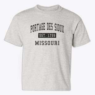 Portage Des Sioux Missouri Classic Established Youth T-shirt