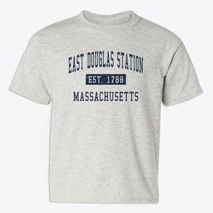East Douglas Station Massachusetts Classic Established Youth T-shirt