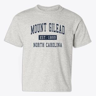 Mount Gilead North Carolina Classic Established Youth T-shirt