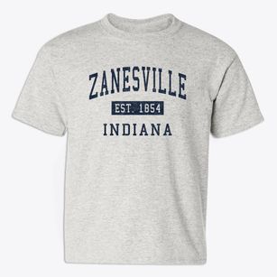 Zanesville Indiana Classic Established Youth T-shirt