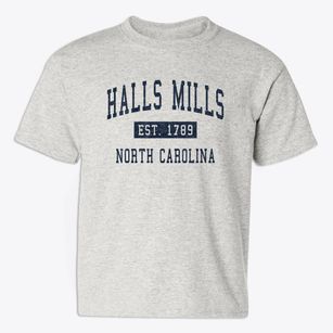 Halls Mills North Carolina Classic Established Youth T-shirt