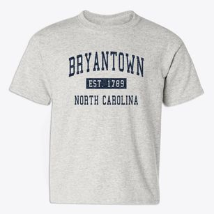 Bryantown North Carolina Classic Established Youth T-shirt