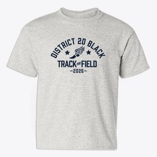 District 20 Black Track and Field Youth T-shirt