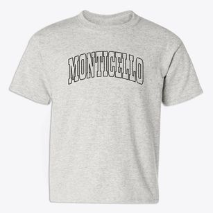 Monticello New York Trendy Block Youth T-shirt