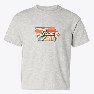  Iowa Retro Art Youth T-shirt