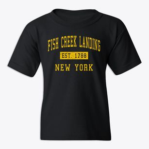 Fish Creek Landing New York Classic Established Youth T-shirt
