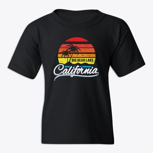 Big Bear Lake California Palm Tree Sunset Youth T-shirt