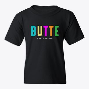 Butte North Dakota Color Pop Youth T-shirt