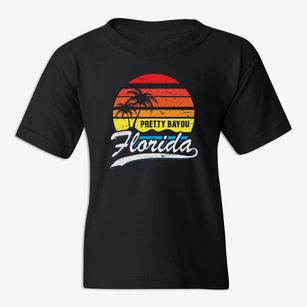 Pretty Bayou Florida Palm Tree Sunset Youth T-shirt