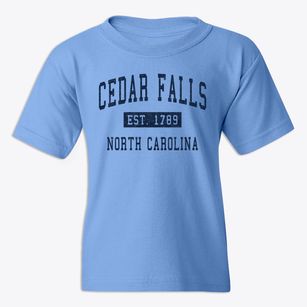 Cedar Falls North Carolina Classic Established Youth T-shirt