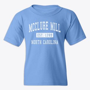 Mcclure Mill North Carolina Classic Established Youth T-shirt
