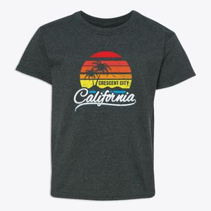 Crescent City California Palm Tree Sunset Youth T-shirt