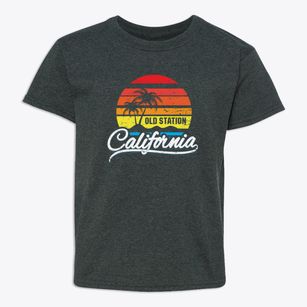 Old Station California Palm Tree Sunset Youth T-shirt