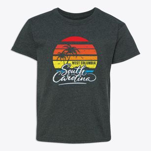 West Columbia South Carolina Palm Tree Sunset Youth T-shirt