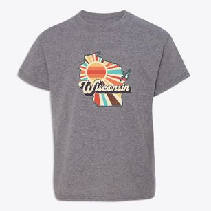  Wisconsin Retro Art Youth T-shirt