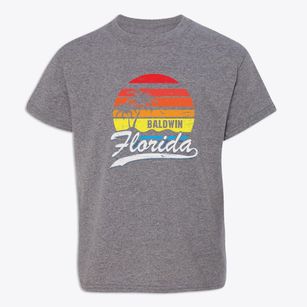 Baldwin Florida Palm Tree Sunset Youth T-shirt