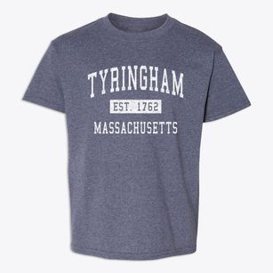 Tyringham Massachusetts Classic Established Youth T-shirt