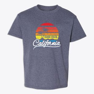 Tahoe Vista California Palm Tree Sunset Youth T-shirt