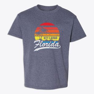 Key Largo Florida Palm Tree Sunset Youth T-shirt
