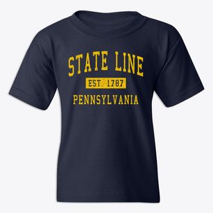 State Line Pennsylvania Classic Established Youth T-shirt
