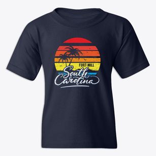 Fort Mill South Carolina Palm Tree Sunset Youth T-shirt