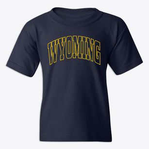 Wyoming New York Trendy Block Youth T-shirt