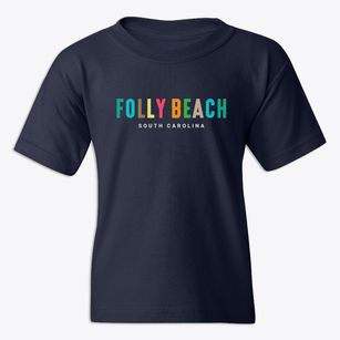 Folly Beach South Carolina Color Pop Youth T-shirt