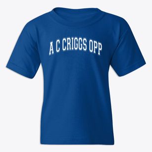 A C Criggs Opp Magnet School Varsity Arch Youth T-shirt