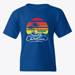 Greenwood South Carolina Palm Tree Sunset Youth T-shirt