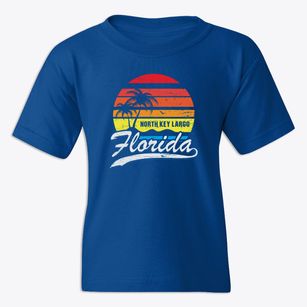 North Key Largo Florida Palm Tree Sunset Youth T-shirt