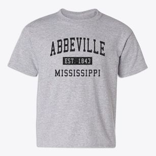 Abbeville Mississippi Classic Established Youth T-shirt