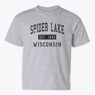 Spider Lake Wisconsin Classic Established Youth T-shirt