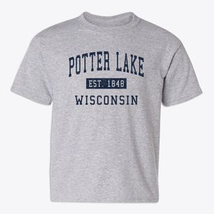 Potter Lake Wisconsin Classic Established Youth T-shirt