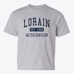 Lorain Wisconsin Classic Established Youth T-shirt