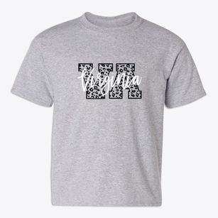  Virginia Leopard Text Youth T-shirt