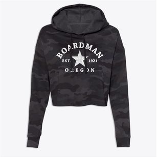 Boardman Oregon Star Cropped Hoodie Sweatshirt