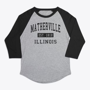 Matherville Illinois Classic Established Premium Baseball Tee
